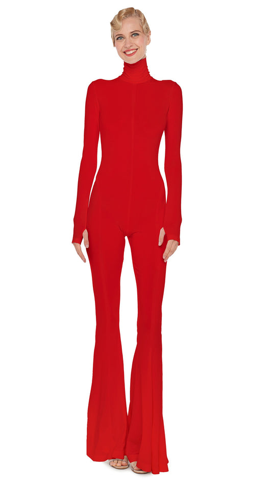 Norma Kamali TURTLENECK FISHTAIL JUMPSUIT