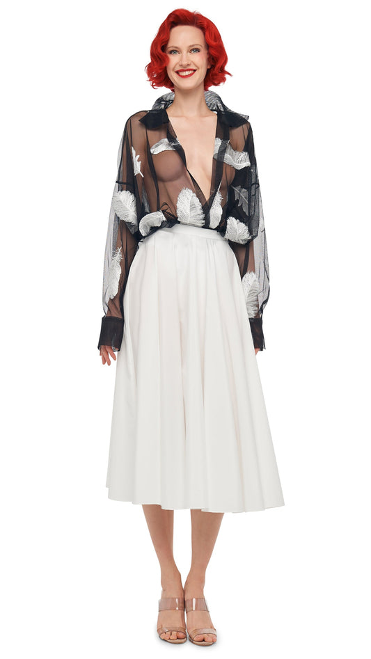 Norma Kamali FLARED SKIRT TO MIDCALF
