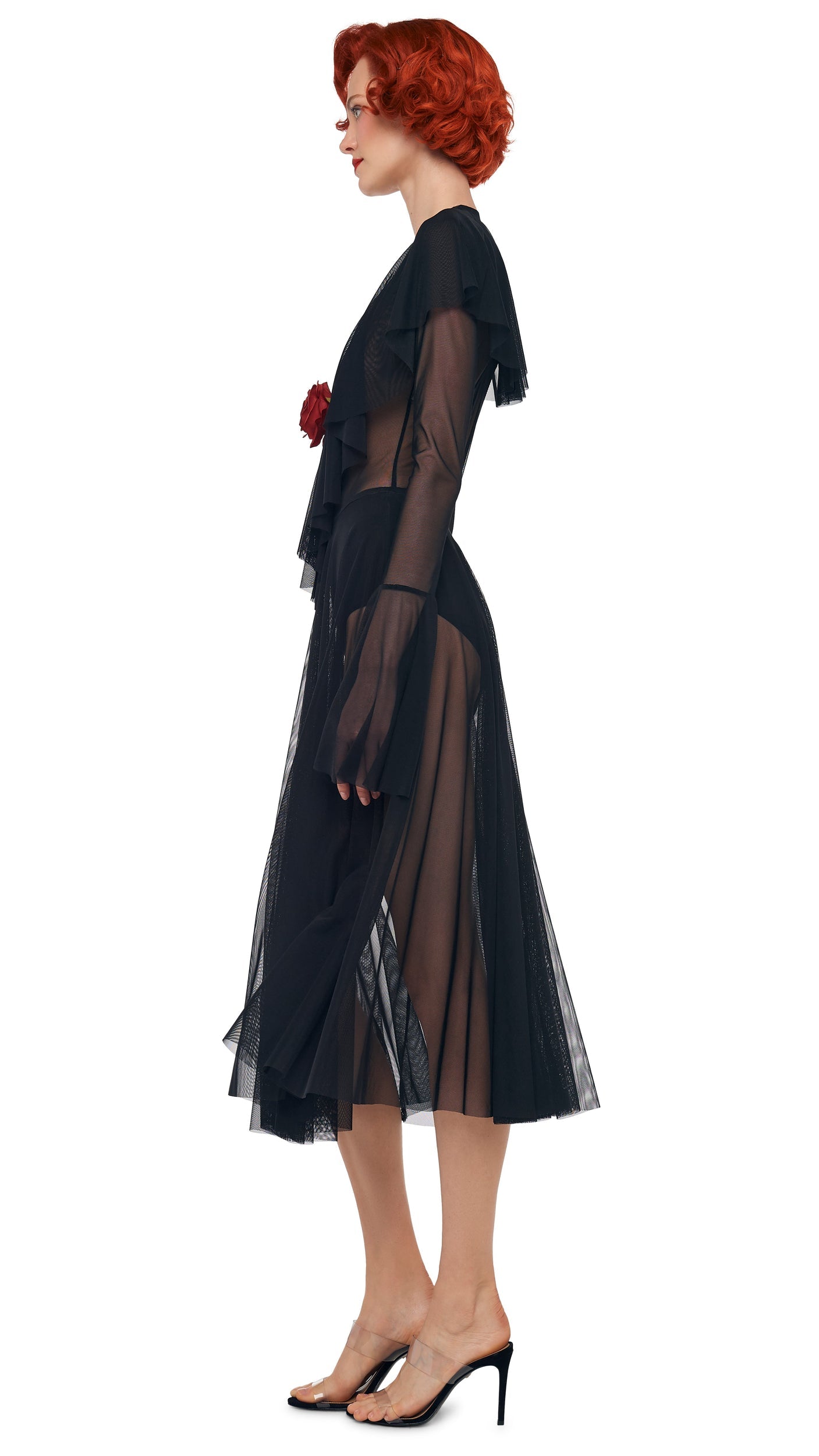 Norma Kamali FLARED SKIRT TO MIDCALF W/ PANTY