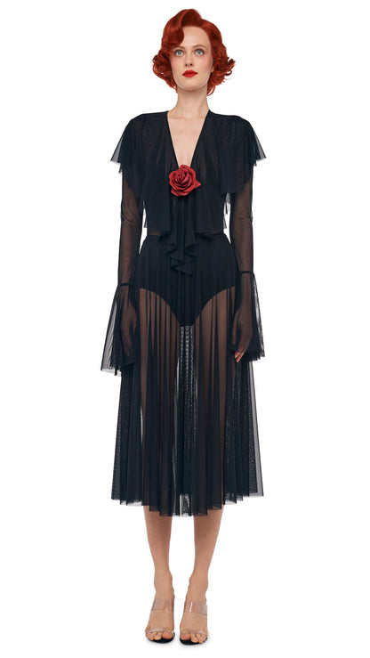 Norma Kamali FLARED SKIRT TO MIDCALF W/ PANTY