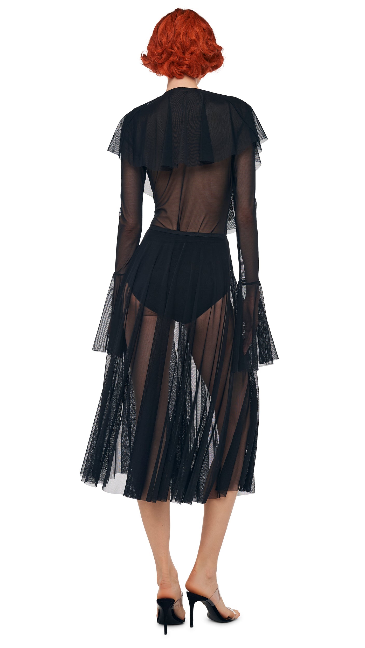 Norma Kamali FLARED SKIRT TO MIDCALF W/ PANTY