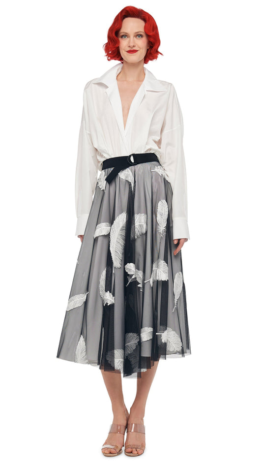 Norma Kamali FLARED SKIRT TO MIDCALF