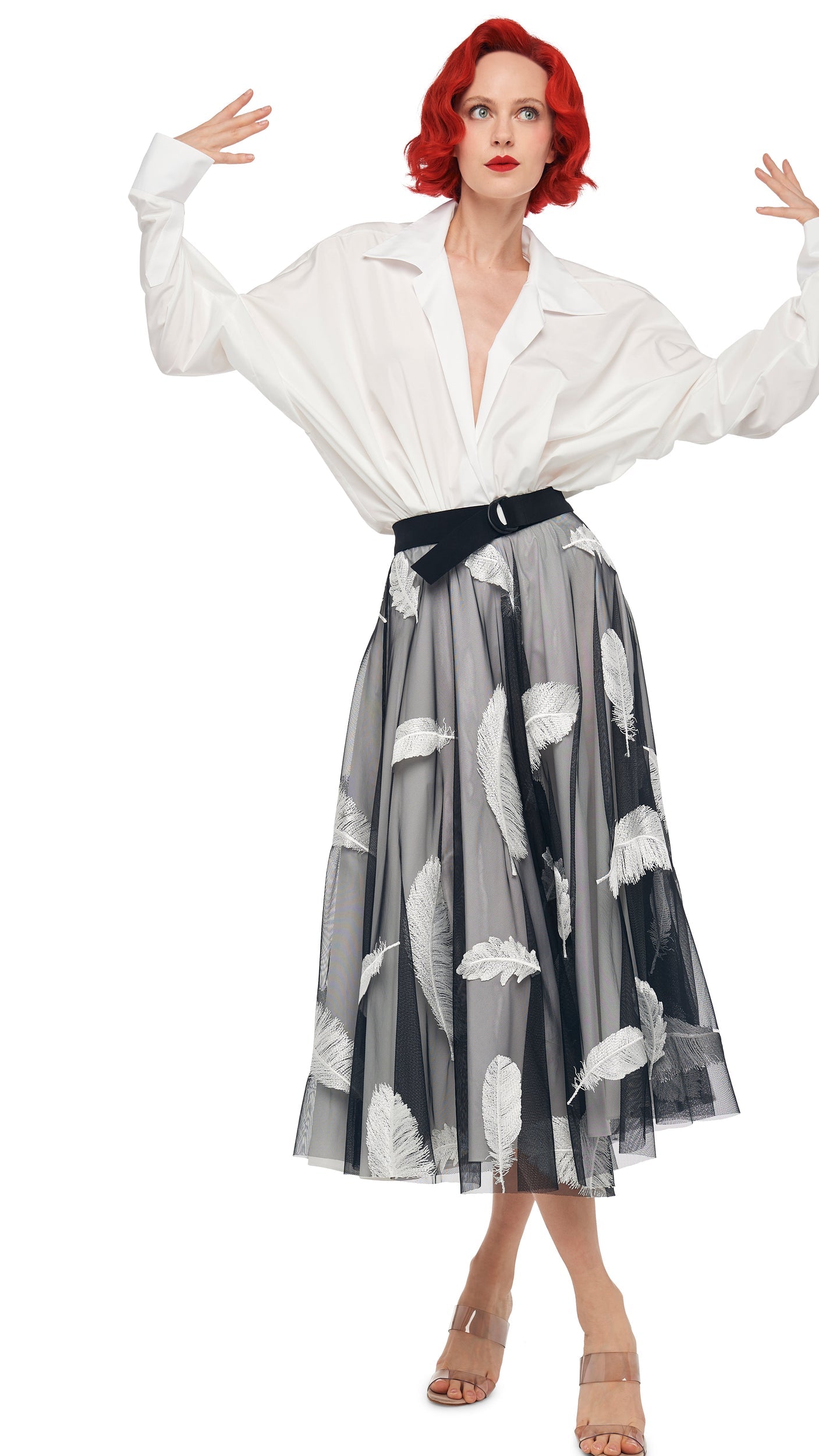 Norma Kamali FLARED SKIRT TO MIDCALF