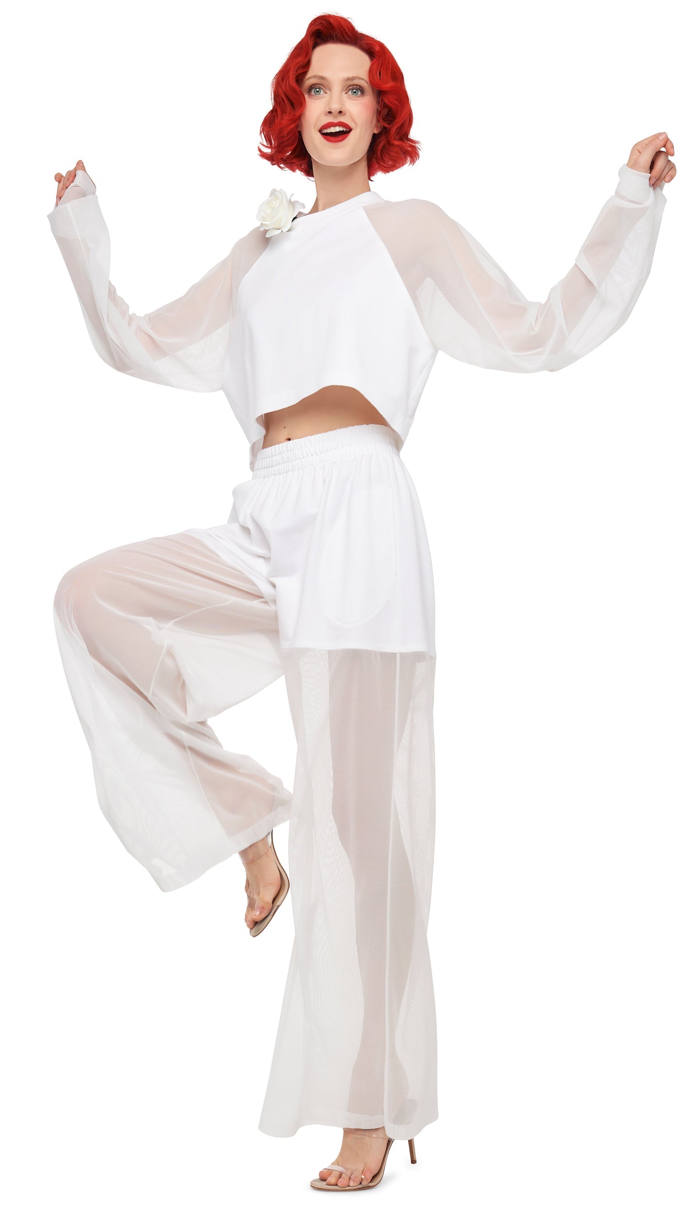 Norma Kamali BOYFRIEND ELEPHANT SWEATPANT W/ MESH