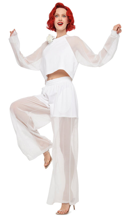 Norma Kamali BOYFRIEND ELEPHANT SWEATPANT W/ MESH