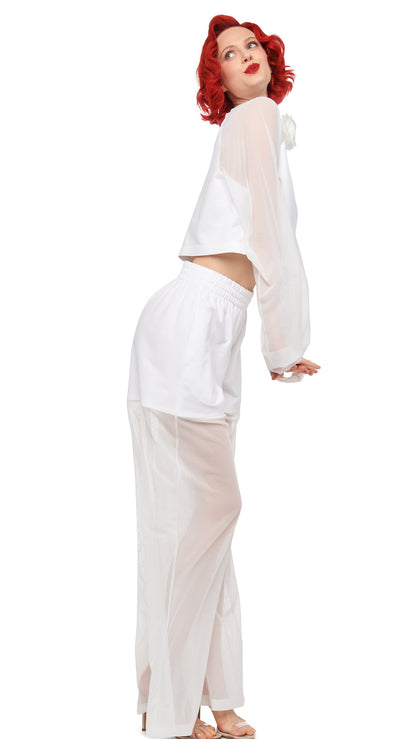 Norma Kamali BOYFRIEND ELEPHANT SWEATPANT W/ MESH