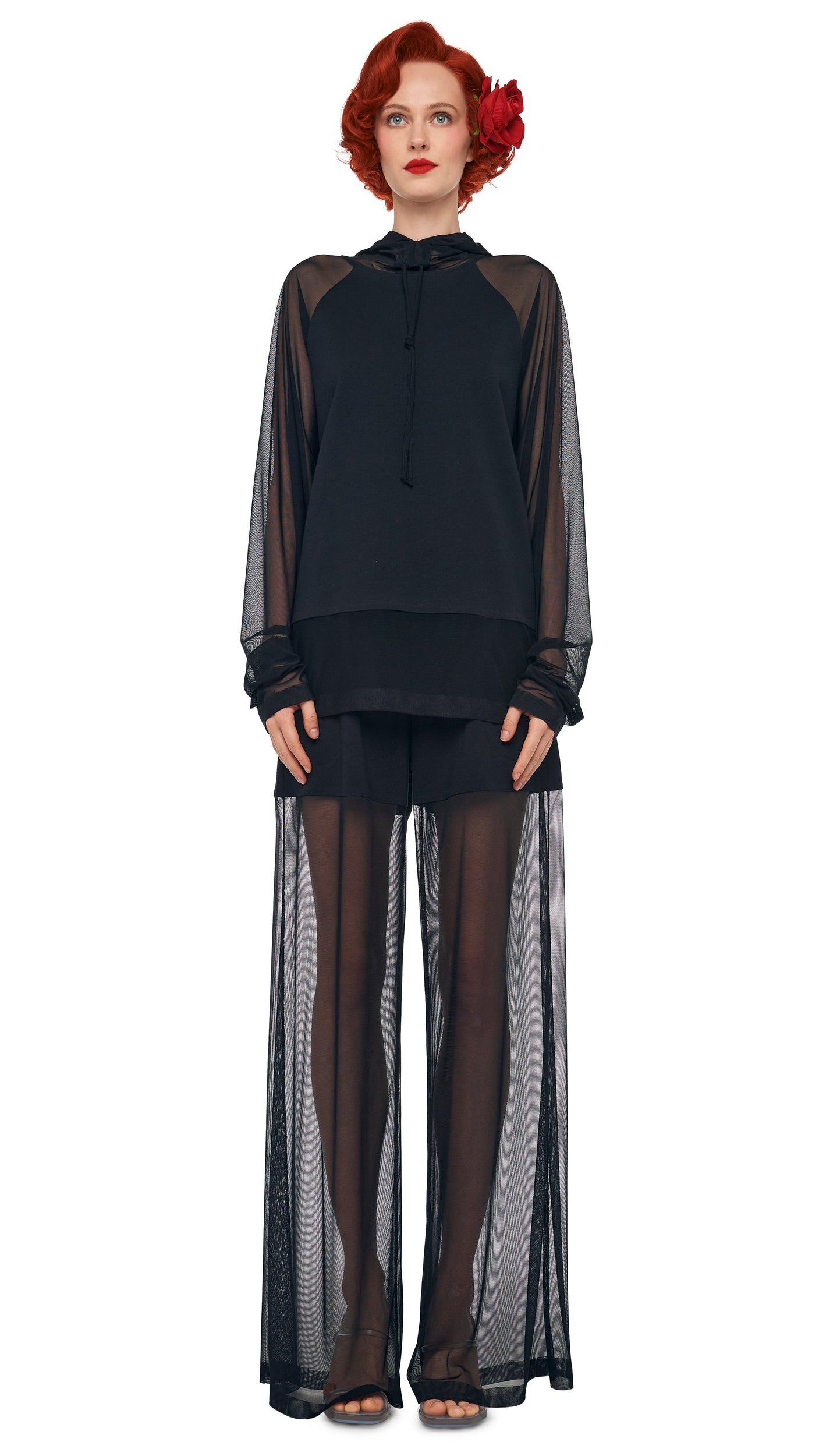 Norma Kamali BF ELEPHANT SWEATPANT W/ MESH