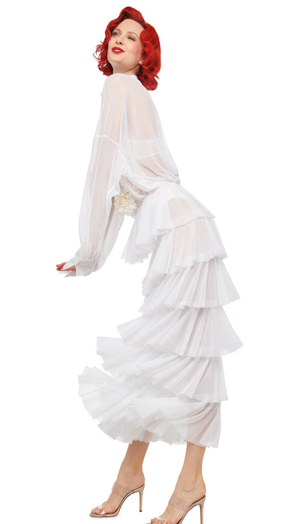 Norma Kamali SUPER WIDE LEG RUFFLE PANT