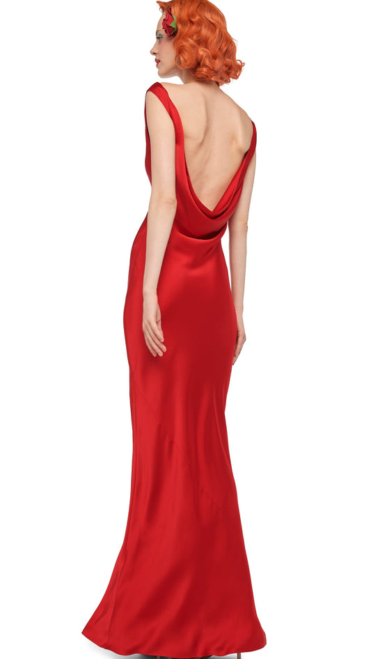 Norma Kamali SLEEVELESS LOW BACK DRAPE GOWN