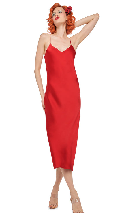 Norma Kamali BIAS SLIP DRESS TO MIDCALF