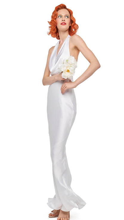 Norma Kamali HALTER DRAPE BIAS GOWN