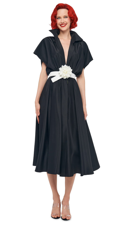 Norma Kamali SUPER OS SLEEVELESS BF NK SHIRT FLARED DRESS