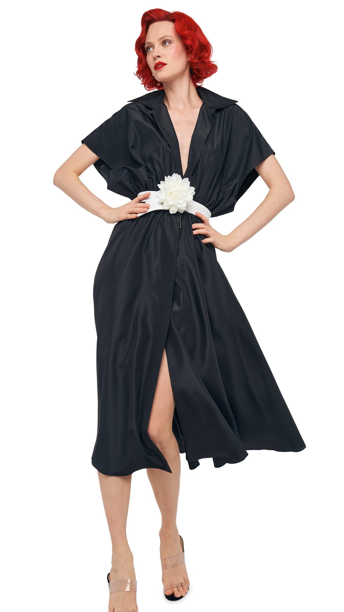 Norma Kamali SUPER OS SLEEVELESS BF NK SHIRT FLARED DRESS