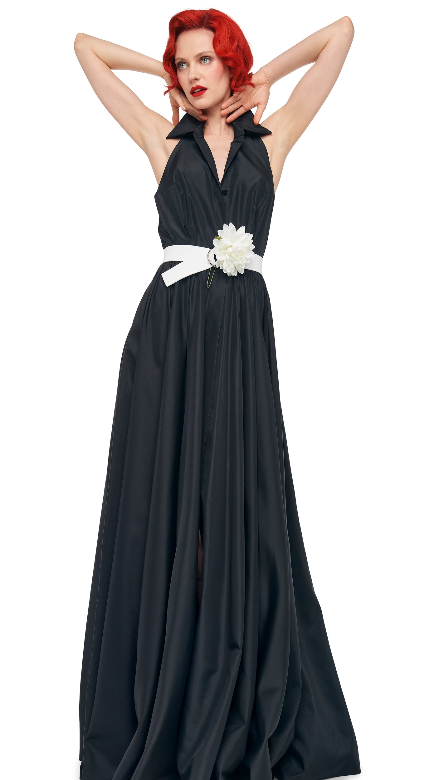 Norma Kamali NK HALTER FLARED GOWN