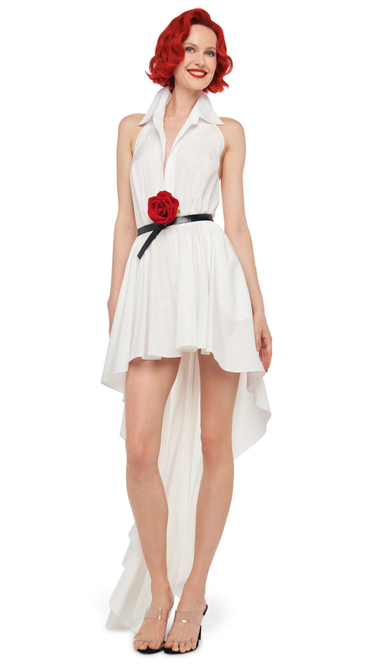 Norma Kamali HI LOW NK HALTER FLARED DRESS