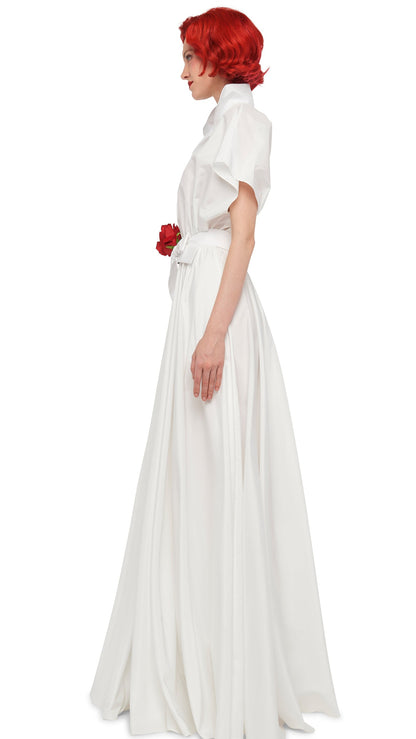 Norma Kamali SUPER OS SLEEVELESS BF NK SHIRT FLARED GOWN