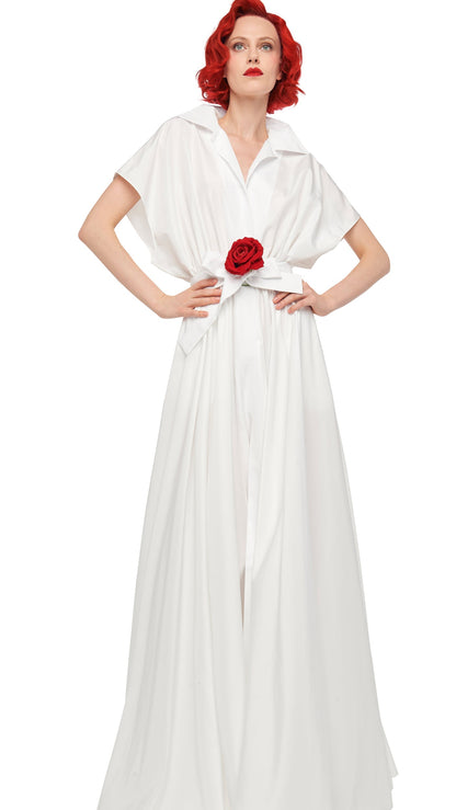 Norma Kamali SUPER OS SLEEVELESS BF NK SHIRT FLARED GOWN