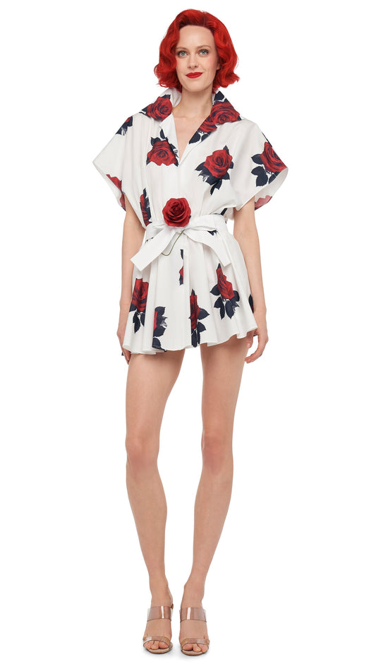 Norma Kamali SUPER OS SLEEVELESS BF NK SHIRT FLARED MINI DRESS