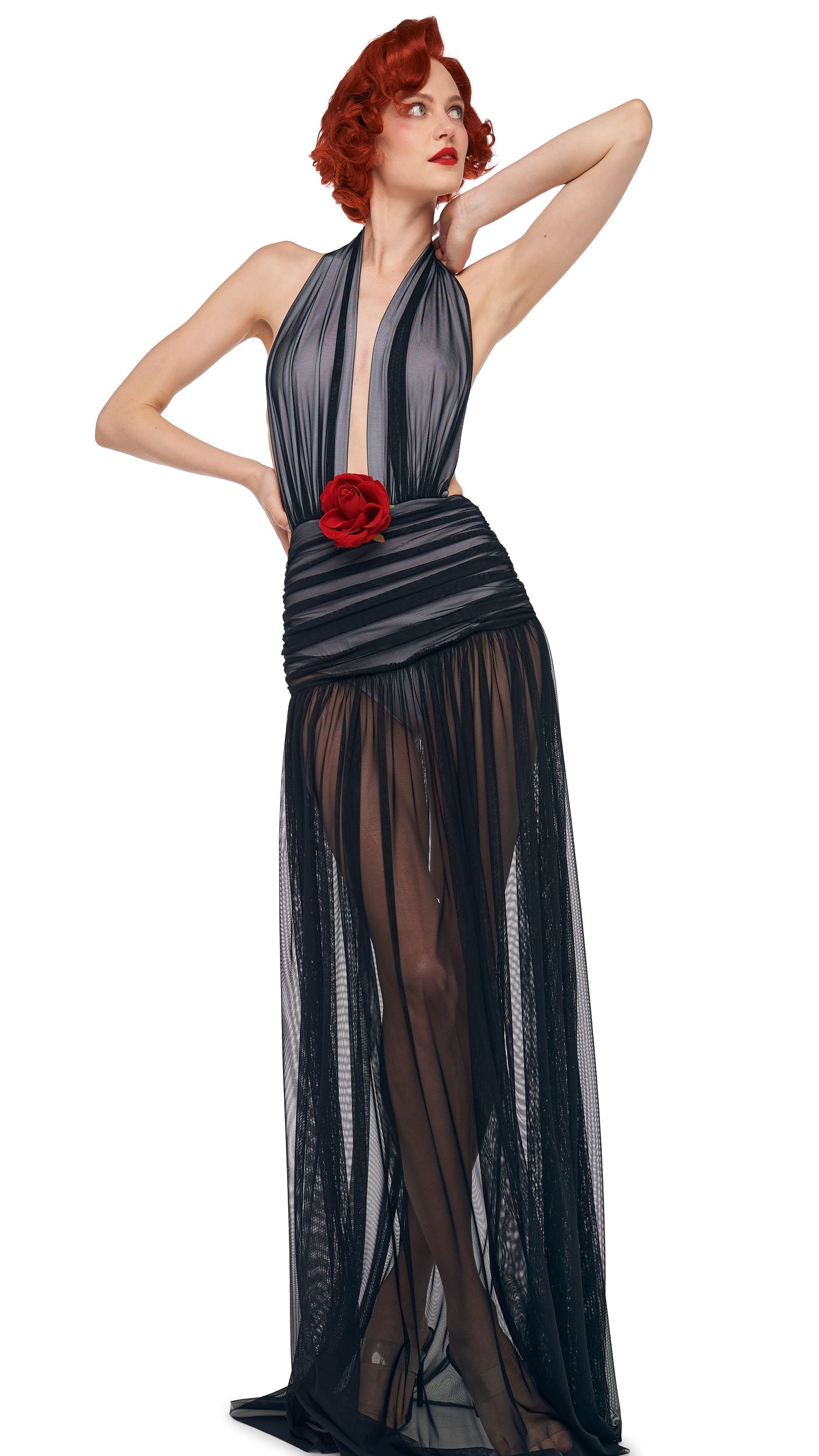 Norma Kamali HALTER SHIRRED GOWN