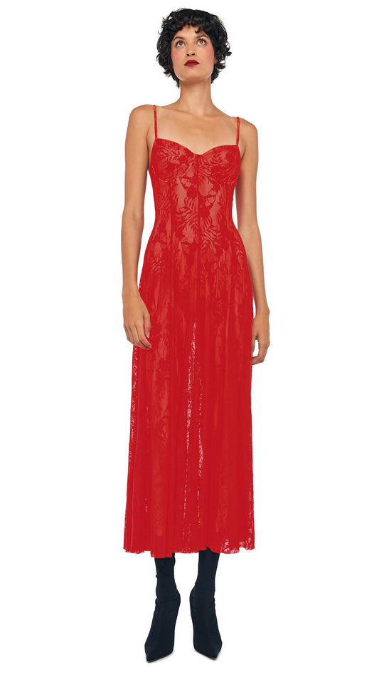 Norma Kamali UNDERWIRE MIDCALF DRESS W/ BODYSUIT