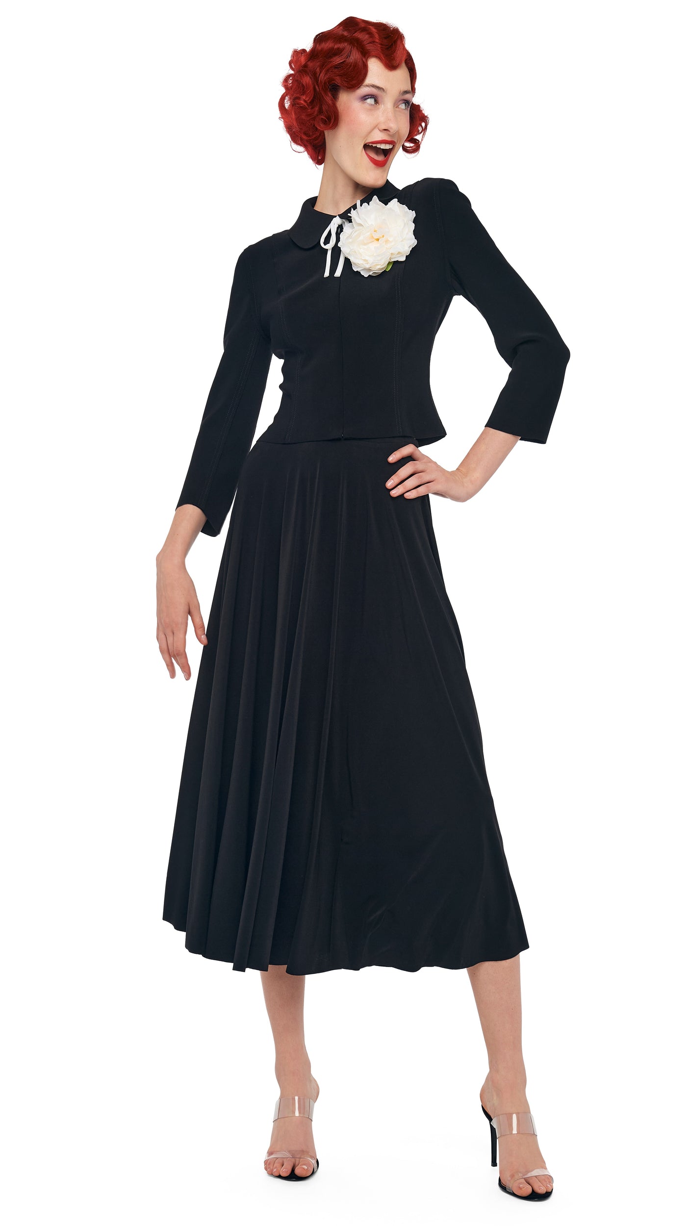 Norma Kamali FLARED SKIRT TO MIDCALF