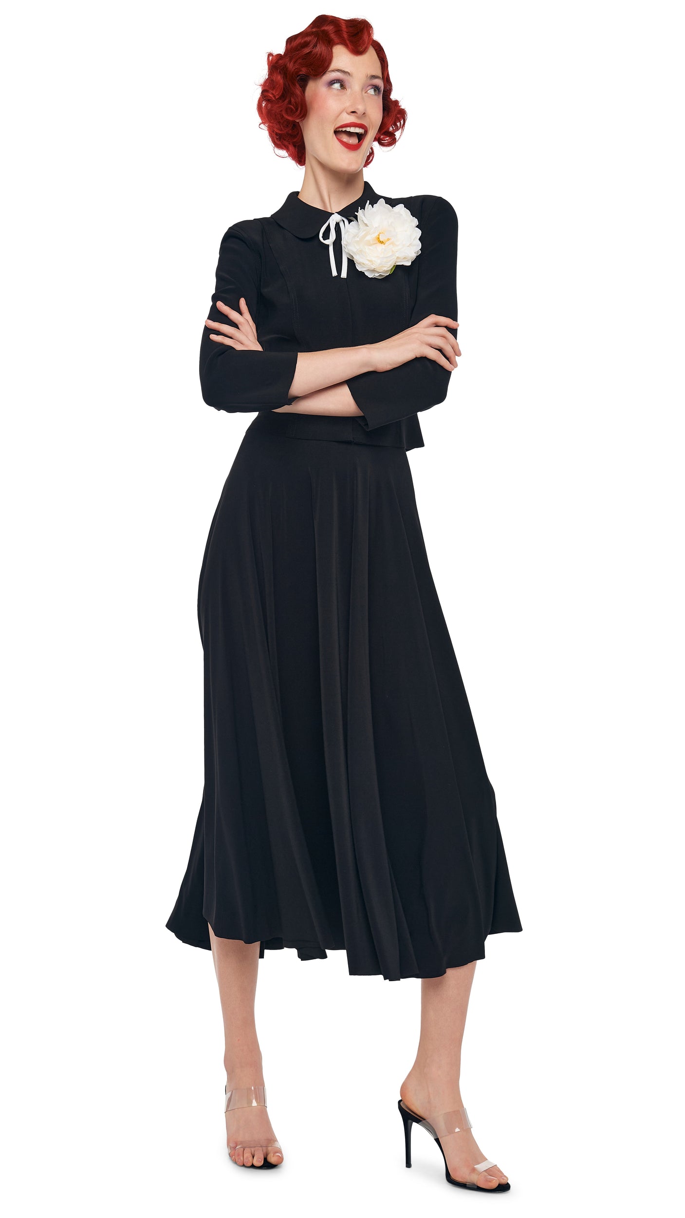 Norma Kamali FLARED SKIRT TO MIDCALF