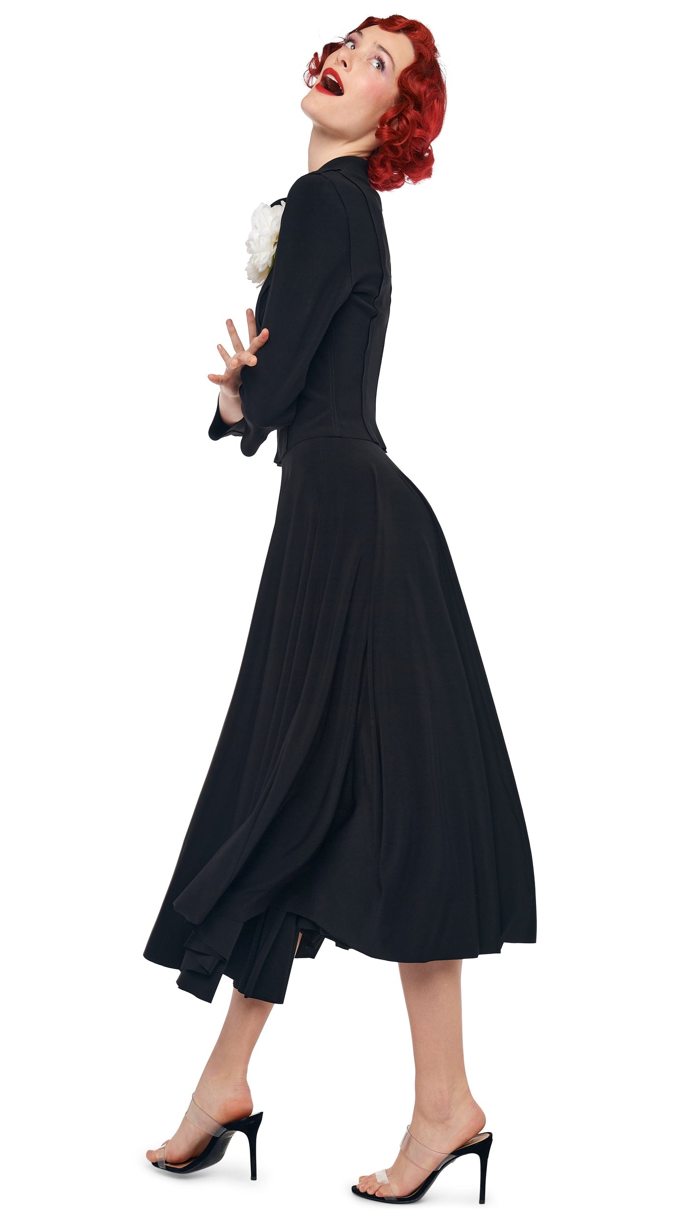 Norma Kamali FLARED SKIRT TO MIDCALF