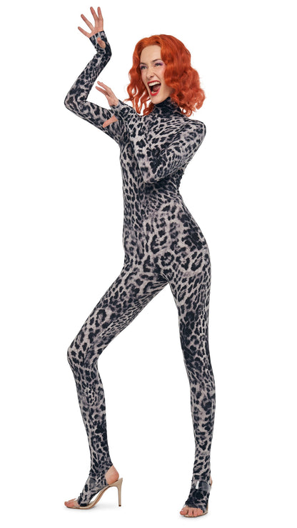 Norma Kamali LONG SLEEVE SLIM FIT TURTLE CATSUIT W/ FOOTIE