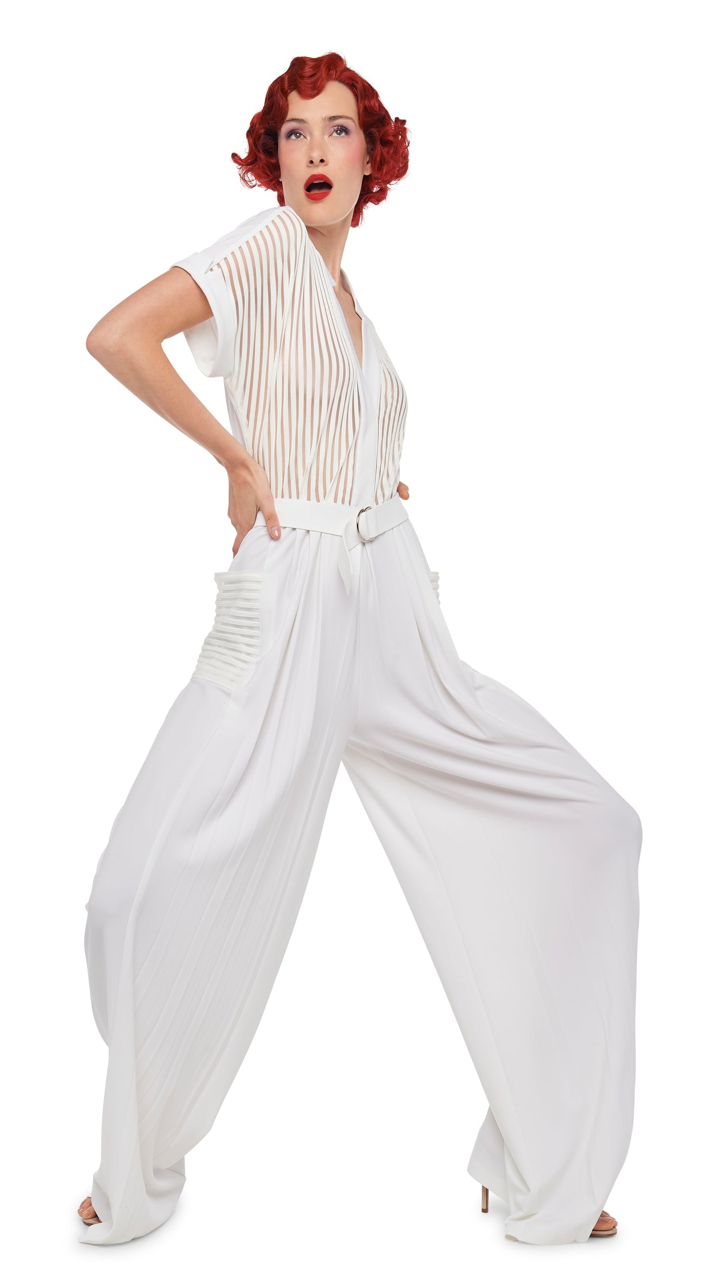 Norma Kamali GERALYN SHORT SLEEVE JUMPSUIT