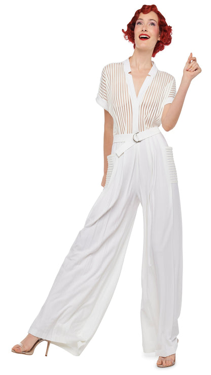 Norma Kamali GERALYN SHORT SLEEVE JUMPSUIT