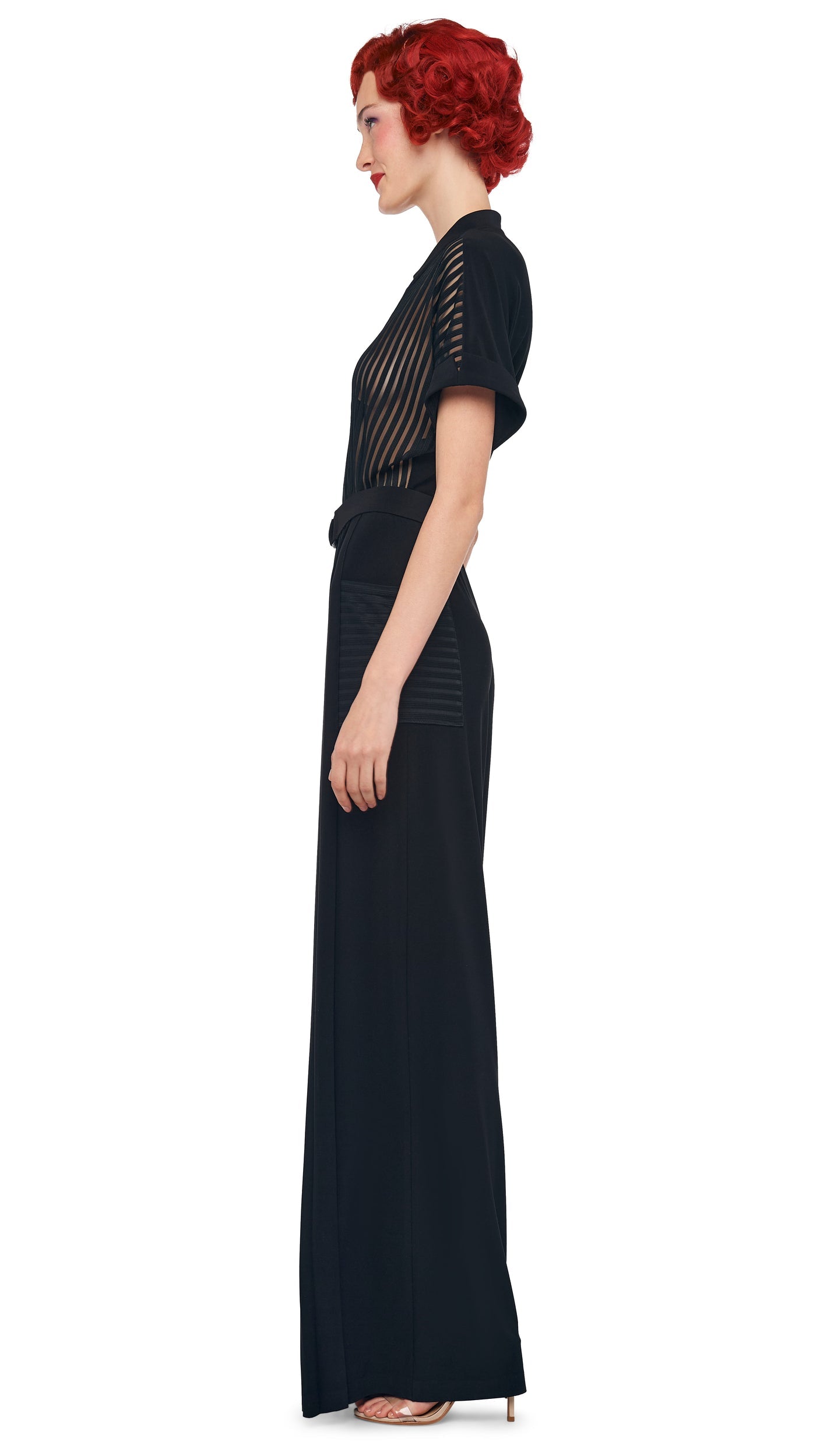 Norma Kamali GERALYN SHORT SLEEVE JUMPSUIT