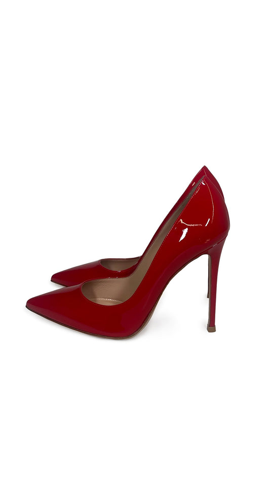 Norma Kamali GIANVITO ROSSI PATENT LEATHER PARIS PUMPS