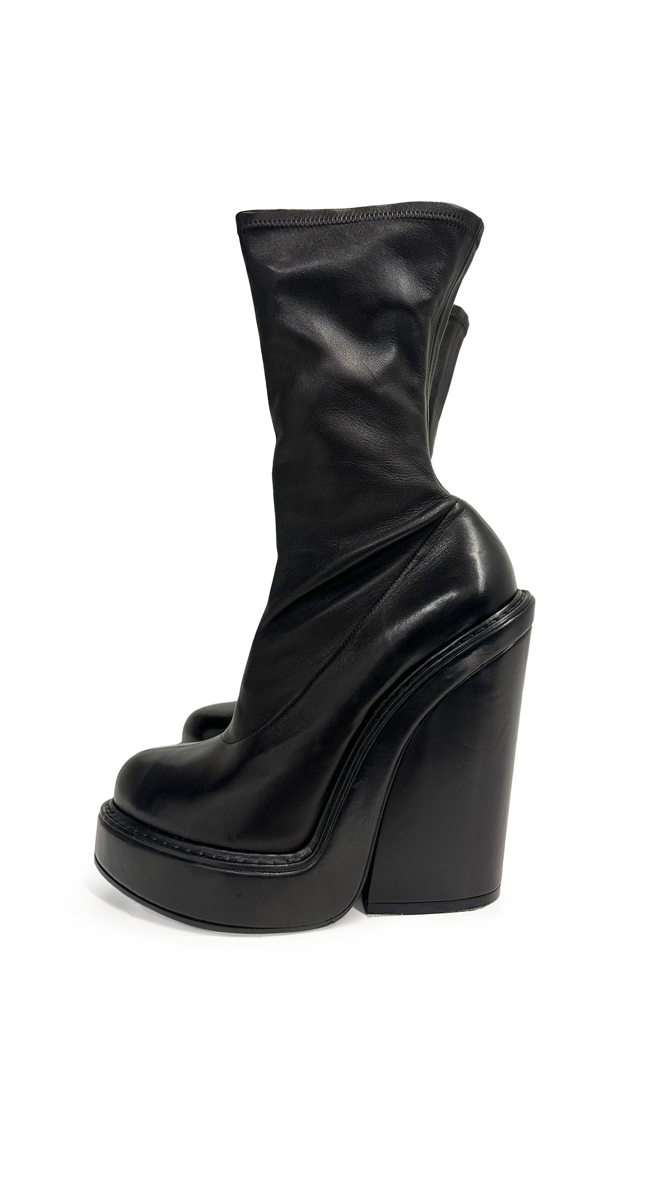 Norma Kamali GIVENCHY STRETCH LEATHER ANKLE BOOTIE