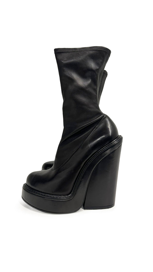 Norma Kamali GIVENCHY STRETCH LEATHER ANKLE BOOTIE