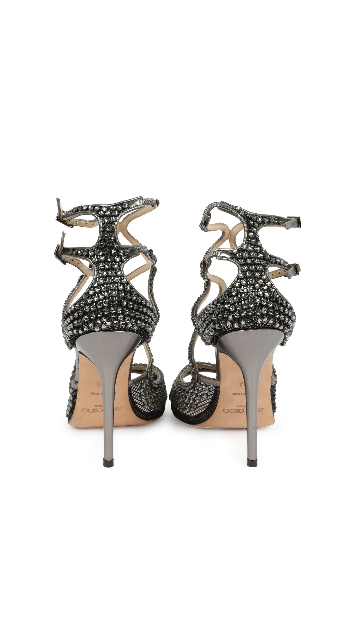Norma Kamali JIMMY CHOO RHINESTONE STRAPPY SANDAL