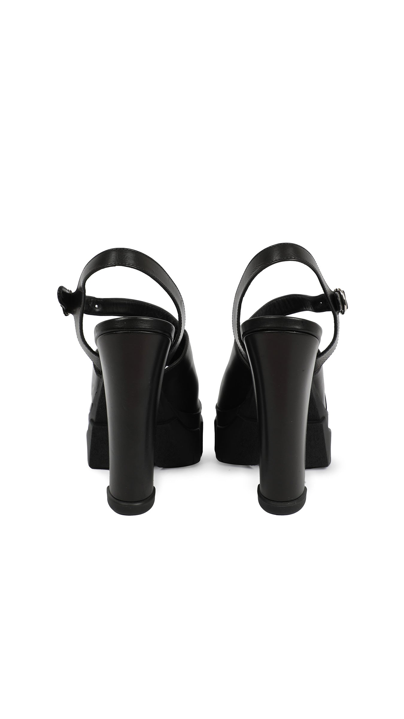 Norma Kamali PRADA LUG SOLE ANKLE STRAP PLATFORM SANDAL