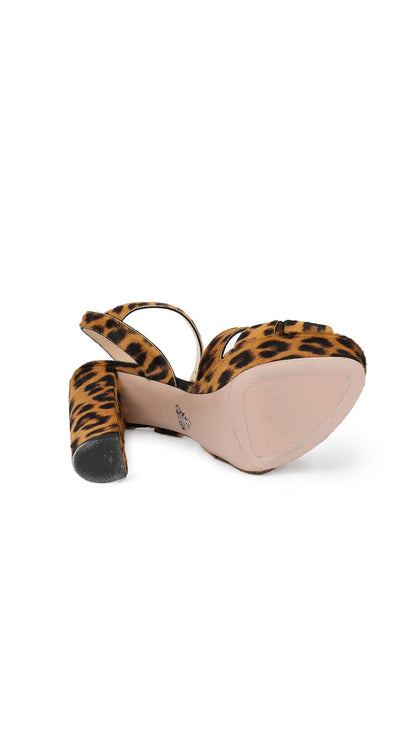 Norma Kamali PRADA CALF HAIR PLATFORM SANDAL