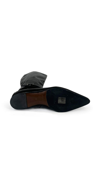 Norma Kamali JIL SANDER RIDING LEATHER BOOT WITH BUCKLE