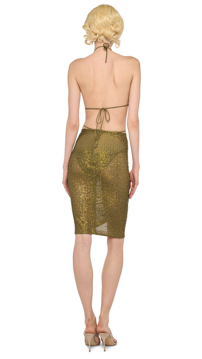 Norma Kamali SHIRRED FRONT SKIRT TO KNEE