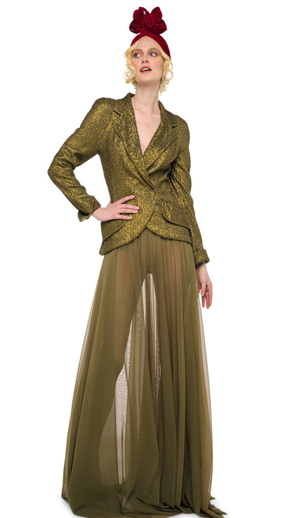 Norma Kamali FLARED SKIRT TO FLOOR W/ LEGGING W/ FOOTIE