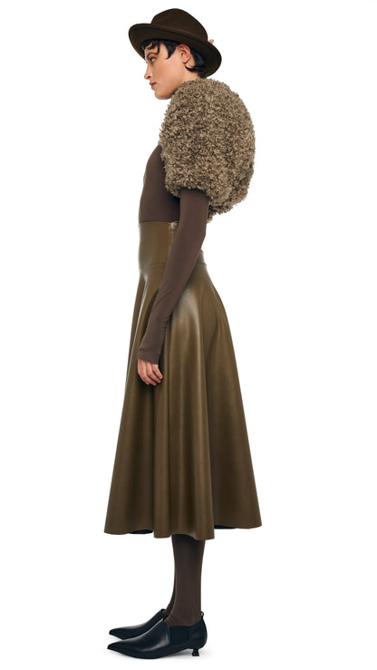 Norma Kamali FLARED SKIRT TO MIDCALF