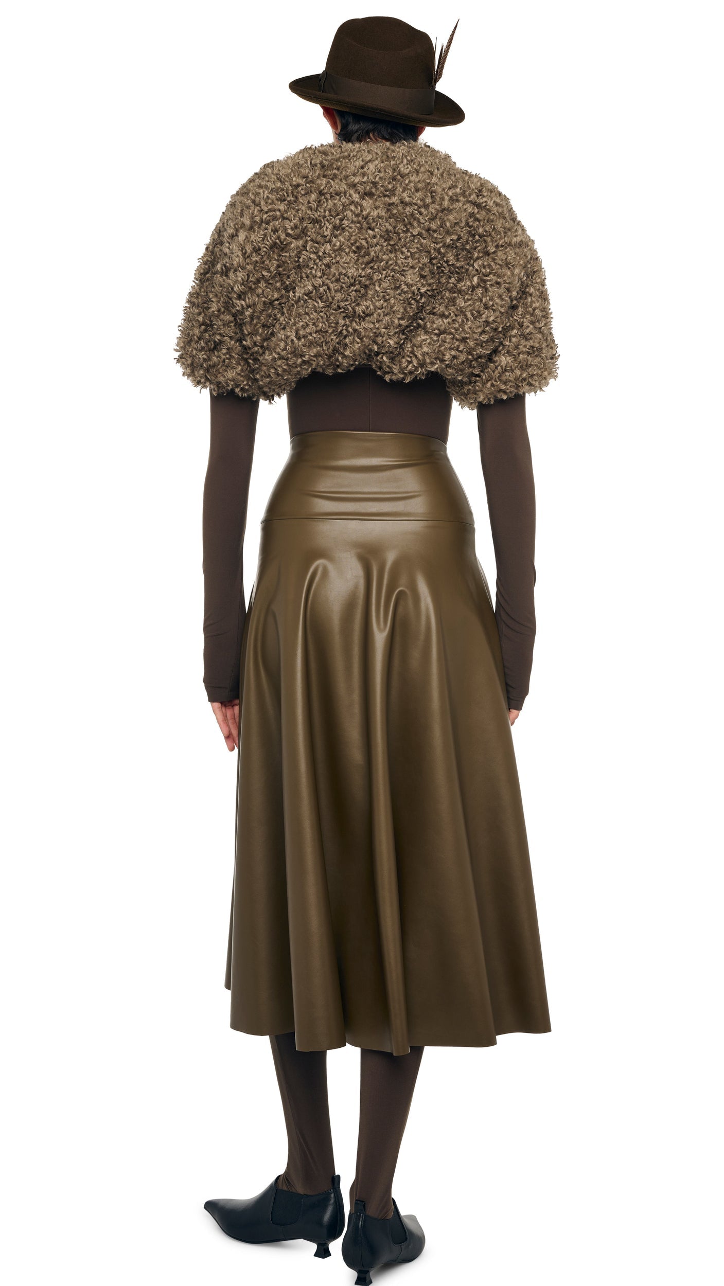 Norma Kamali FLARED SKIRT TO MIDCALF