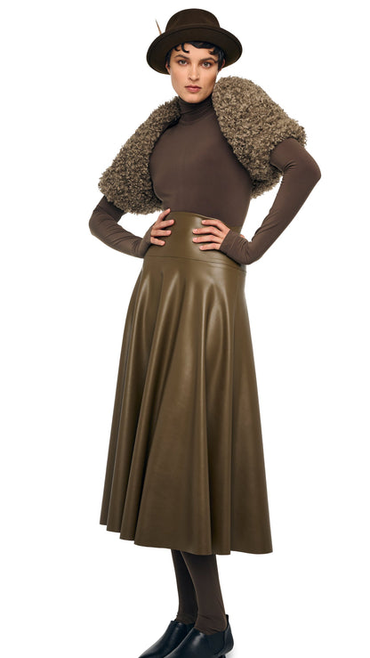 Norma Kamali FLARED SKIRT TO MIDCALF
