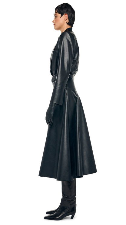 Norma Kamali FLARED SKIRT TO MIDCALF