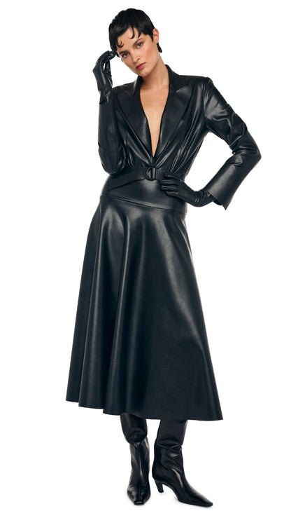 Norma Kamali FLARED SKIRT TO MIDCALF