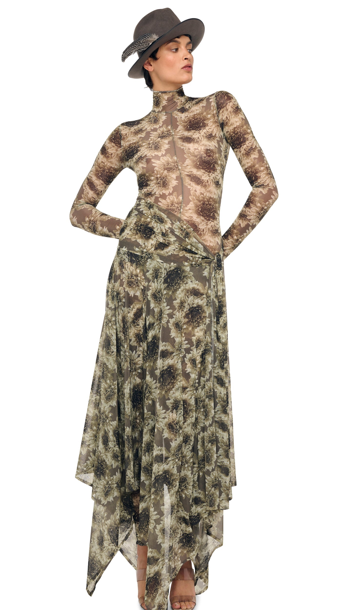 Norma Kamali LONG SLEEVE SLIM FIT TURTLE CATSUIT