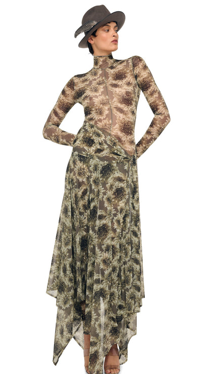 Norma Kamali LONG SLEEVE SLIM FIT TURTLE CATSUIT