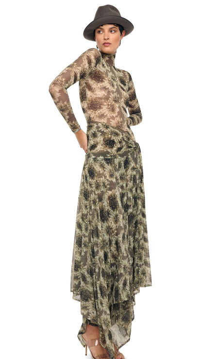 Norma Kamali LONG SLEEVE SLIM FIT TURTLE CATSUIT