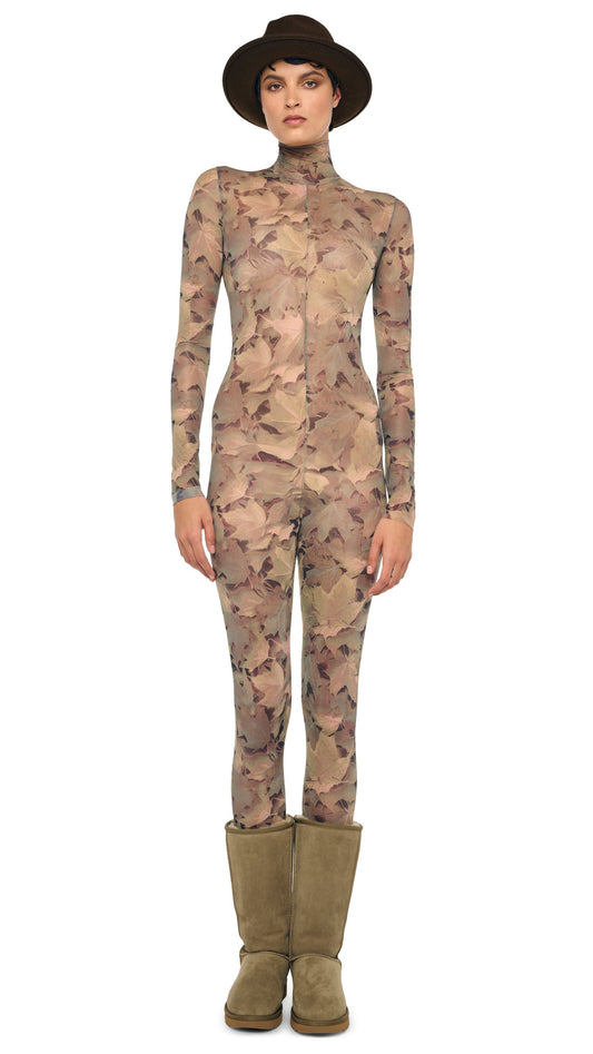 Norma Kamali LONG SLEEVE SLIM FIT TURTLE CATSUIT
