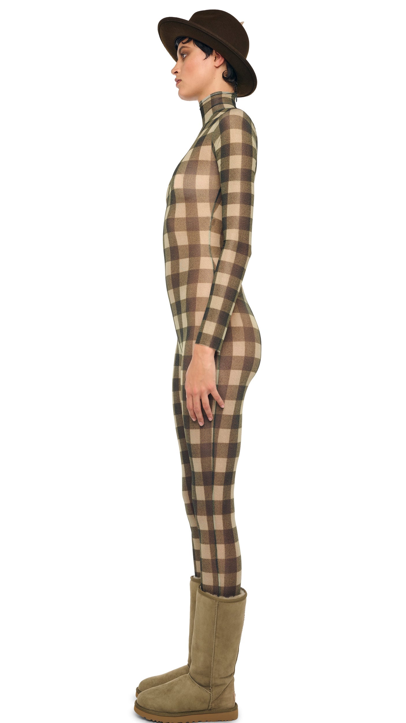 Norma Kamali LONG SLEEVE SLIM FIT TURTLE CATSUIT
